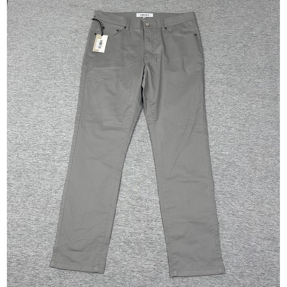 Collars & Co. Pants Mens Size 32x30 Gray CEO 5-Pocket Stretch City Chino NEW